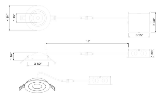LOTUS - LED - 3 - S7W - 5CCT - FG - BKLotus LED - 3 - S7W 3" 7W Floating Gimbal Selectable CCT/DTW