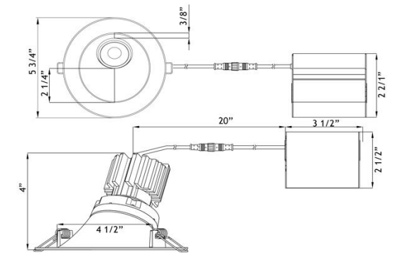LOTUS - LRG3 - 3018K - HO - 4RSL - WHLotus LRG3 - HO - 4RSL 4" 11W 30° Sloped LED Recessed Gimbal Selectable CCT/DTW