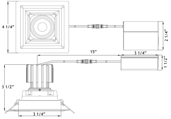 LOTUS - LSG3 - 5CCT - HO - ORBLotus LSG3 - HO 3" 11W LED Square Recessed Gimbal Selectable CCT/DTW