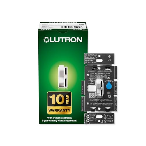 LUTRON-AYCL-153P-WHLutron AYCL - 153P - WH Ariadni LED+ Dimmer Switch 150W LED Single Pole/3 - Way