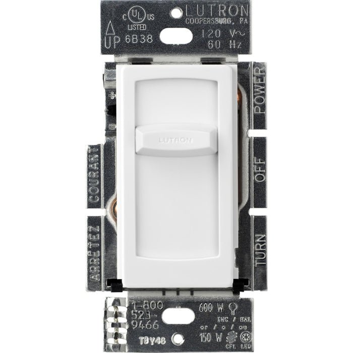 LUTRON-CTCL-150-WHLutron CTCL - 150 - WH Skylark Contour Slide - to - Off LED+ Dimmer Switch 150W LED or 600W Inc/Hal Single Pole