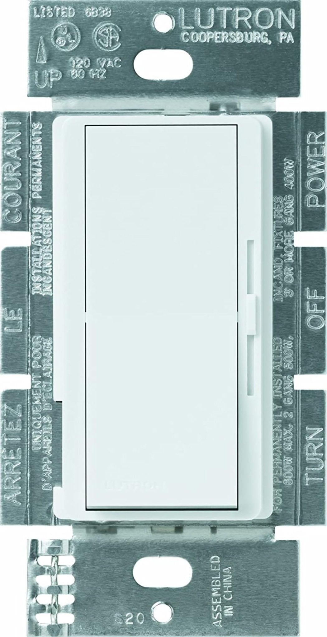 LUTRON-DVRP-253P-WHLutron DVRP - 253P - WH Diva Reverse - Phase (ELV) Dimmer Switch 250W LED/500W ELV Single Pole/3 - Way