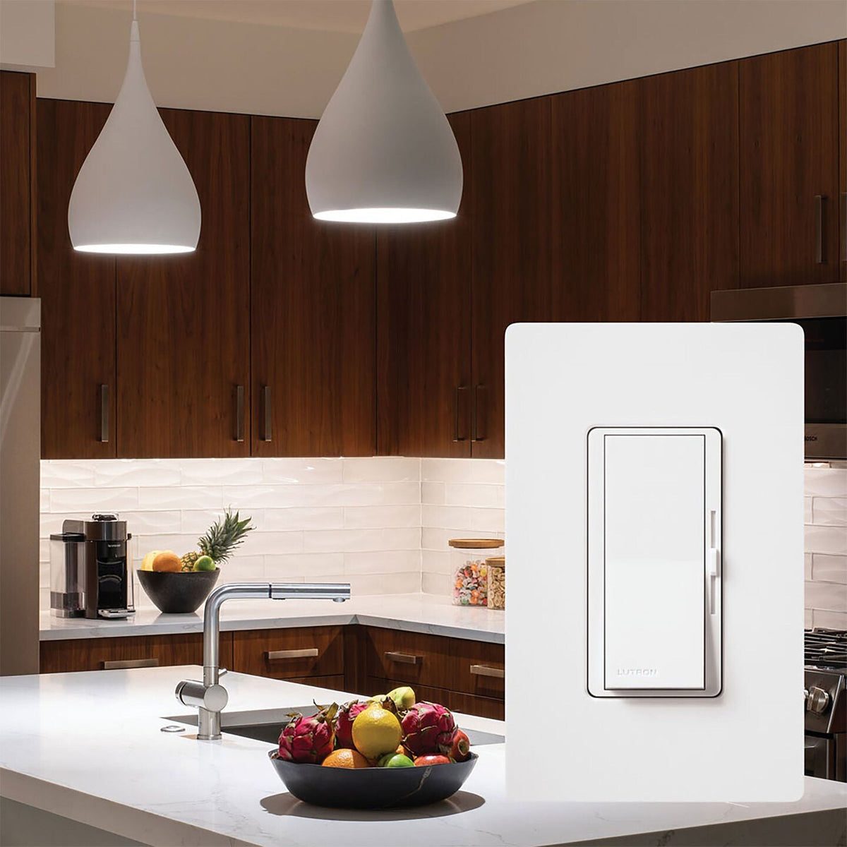 LUTRON-DVSCRP-253P-SWLutron DVSCRP - 253P - SW Diva Reverse - Phase Dimmer Switch w/ Night Light 250W LED/500W ELV