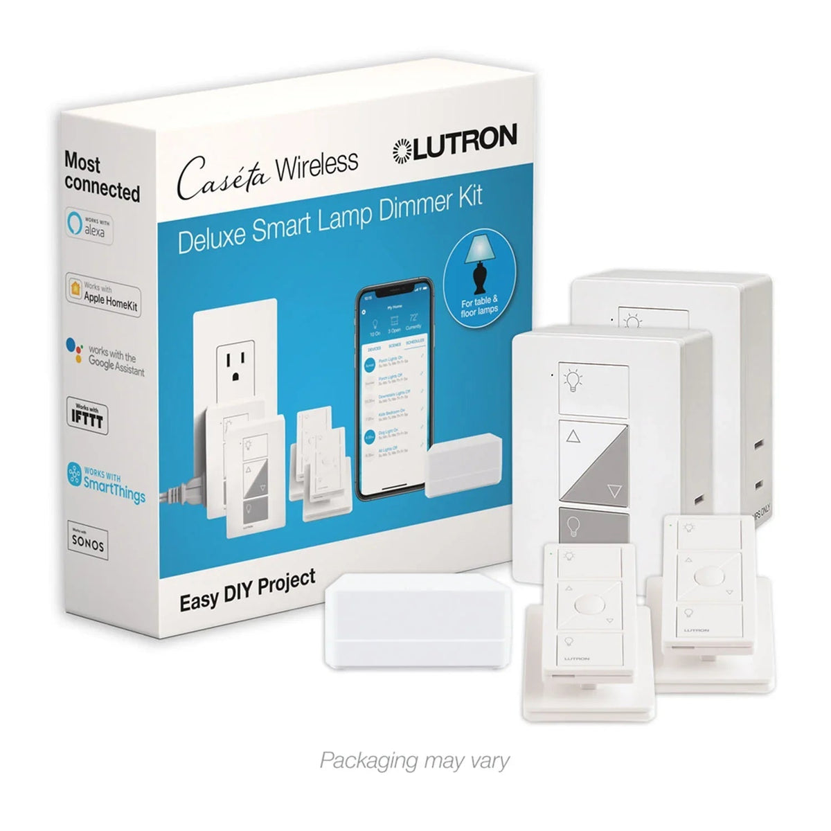LUTRON-P-BDG-PKG2PLutron P-BDG-PKG2P Caseta Smart Lamp Dimmer Kit with Smart Hub - 2 Pack