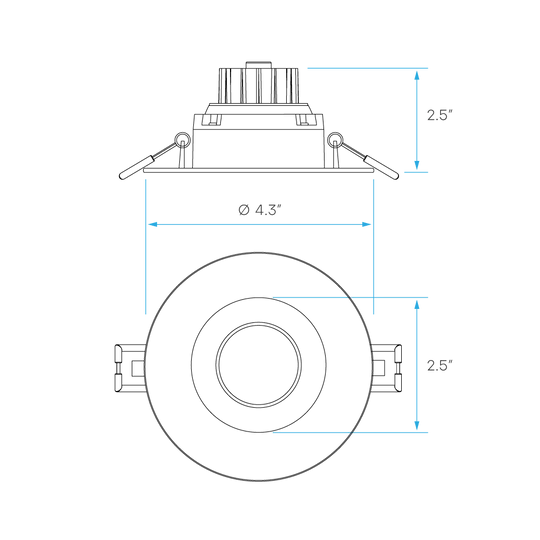 LUXRITE-LR23268Luxrite LR23268 3" 8W LED Regress Spotlight Gimbal Round Selectable CCT