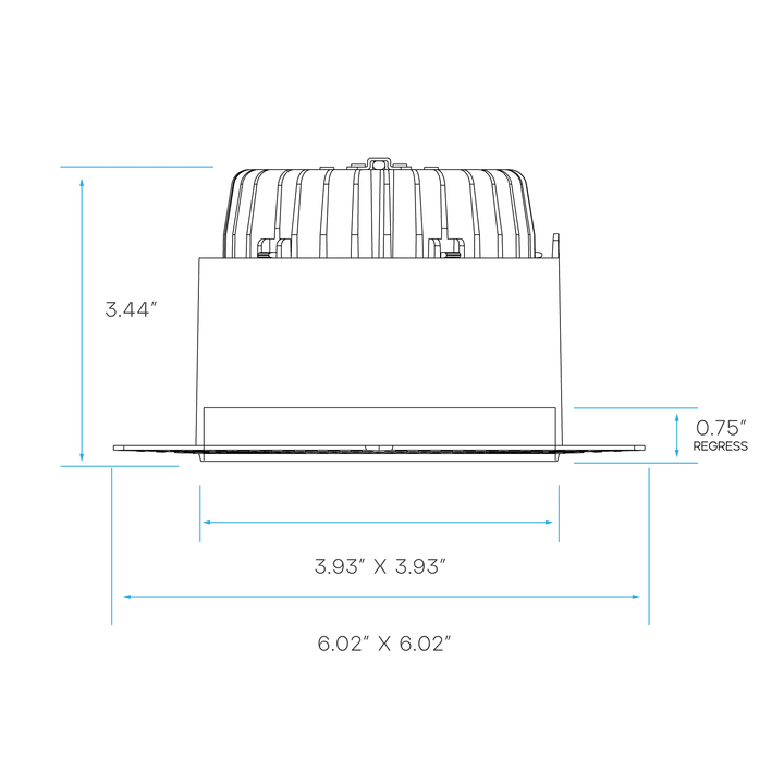 LUXRITE - LR25439Luxrite LR25439 4" 25W Square Trimless Regressed Spotlight Selectable CCT
