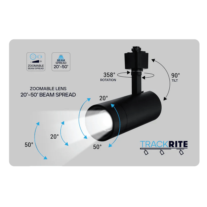 LUXRITE - LR43870Luxrite LR43870 10W 2" Zoomable H - Track Head Selectable CCT