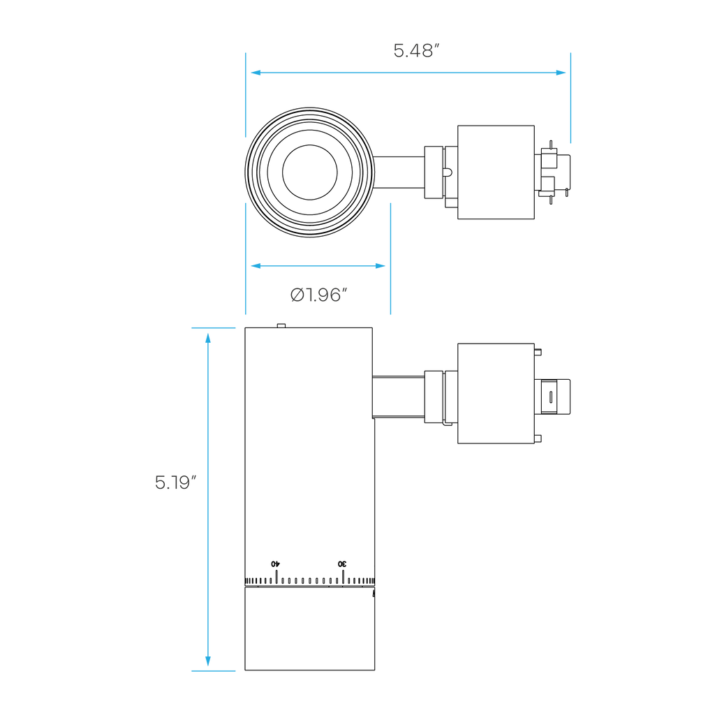LUXRITE - LR43871Luxrite LR43871 10W 2" Zoomable H - Track Head Selectable CCT