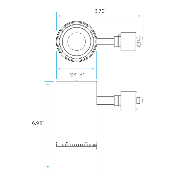 LUXRITE - LR43874Luxrite LR43874 30W 3" Zoomable H - Track Head Selectable CCT