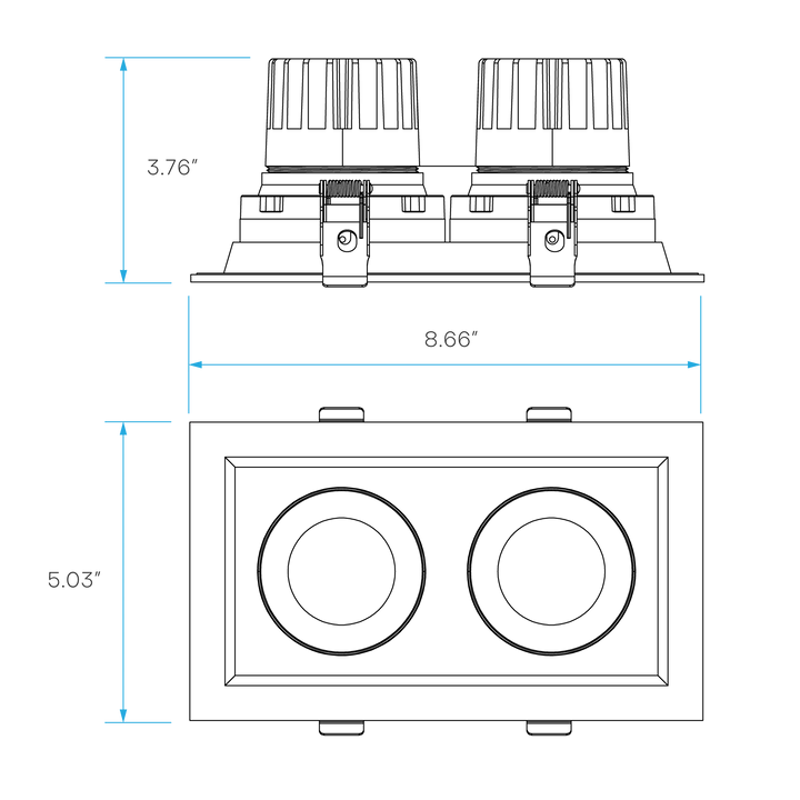 LUXRITE - LR32193Luxrite Omni LR32193 4" 30W LED Recessed 2 Head Gimbal Selectable CCT