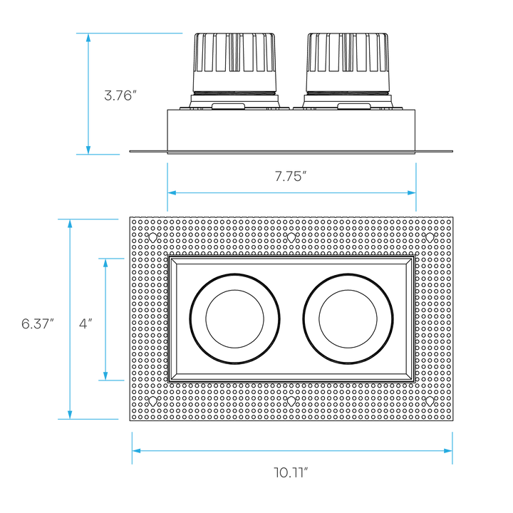 LUXRITE - LR32202Luxrite Omni LR32202 4" 30W LED Trimless 2 Head Gimbal Selectable CCT