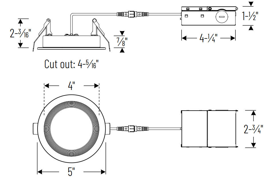 NORA - NFRC - R4W2TWNora NFRC - R4 12W 4" Fire Rated Baffled LED Downlight Selectable CCT