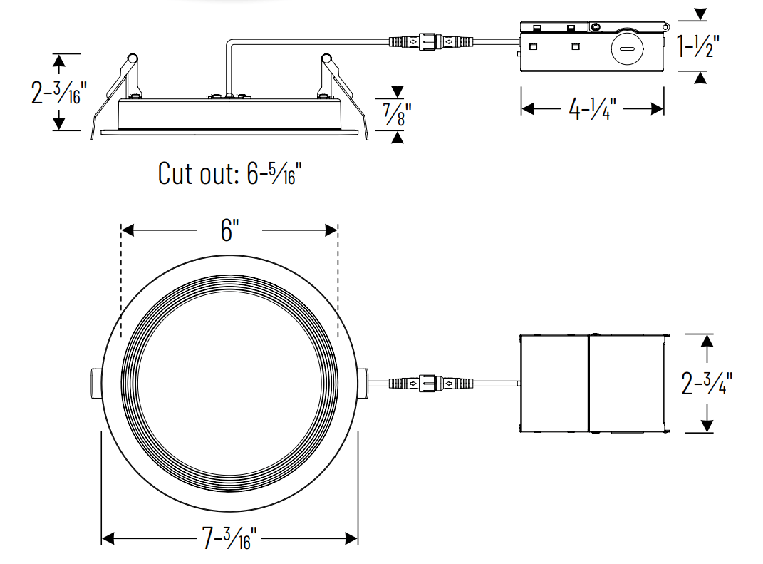 NORA - NFRC - R6W2TWMPWNora NFRC - R6 15W 6" Fire Rated Baffled LED Downlight Selectable CCT