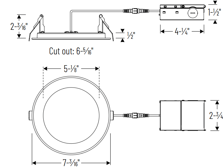 NORA - NFRC - R6W1TWMPWNora NFRC - R6 15W 6" Fire Rated Flat LED Downlight Selectable CCT