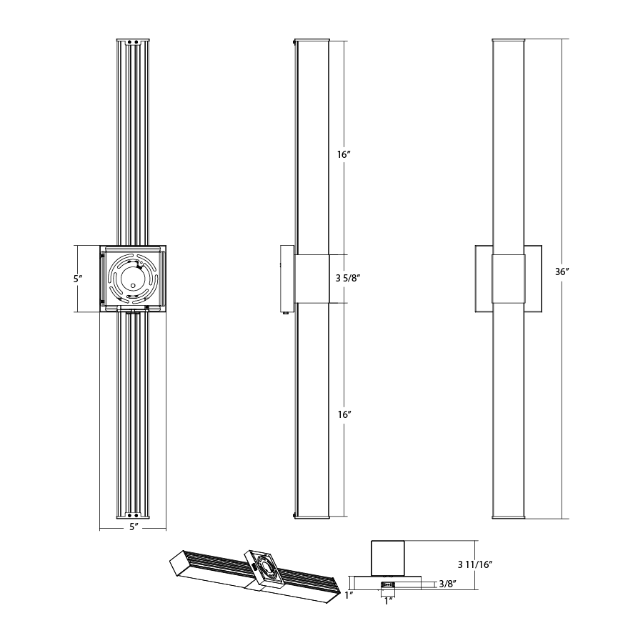 RAB - ALR - 36SBRAB ALR - 36SB 30W 36" Wall Vanity Selectable CCT