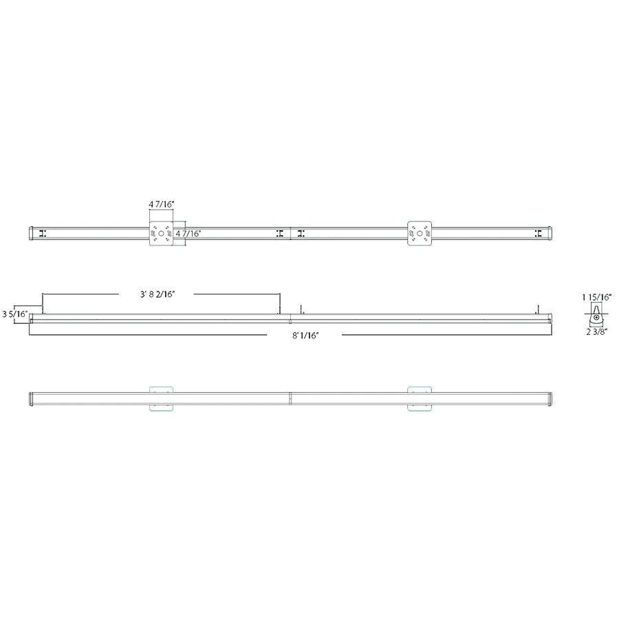 RAB - CS8RAB C - STRIP CS8 8FT 88W Strip Light Selectable Wattage & CCT