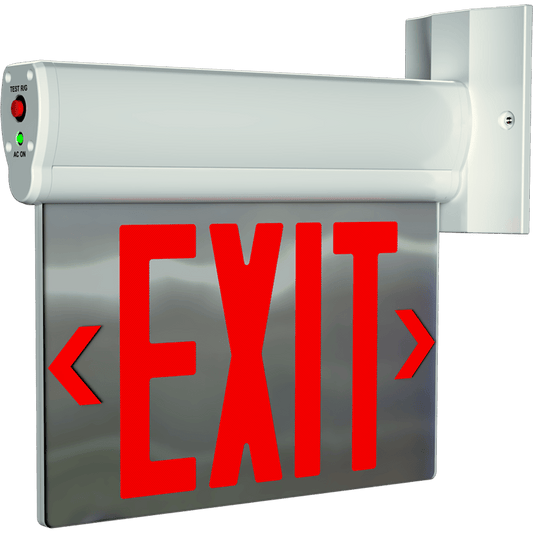 RAB-ELS-MPRAB ELS Edge-Lit LED Exit Sign Red/Green White Housing with Battery Backup
