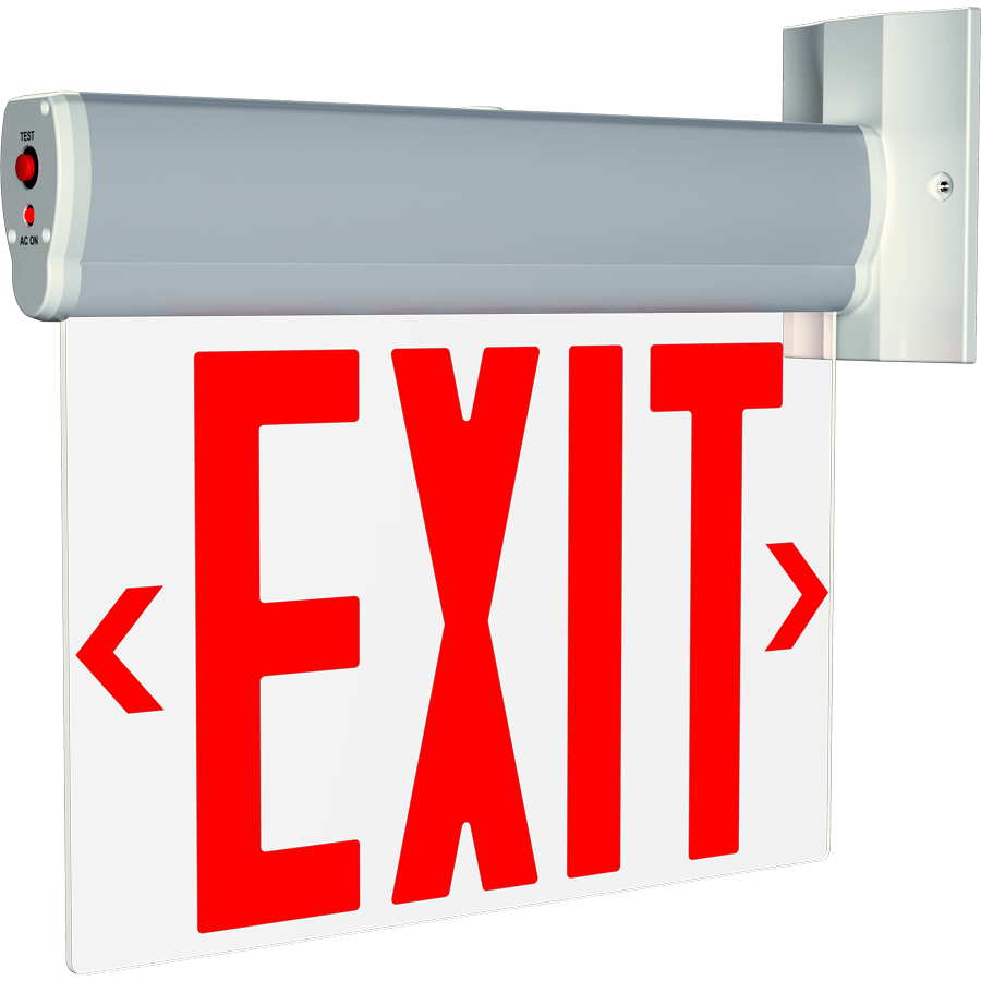 RAB-ELXNYCRAB ELXNYC Edge-Lit LED Exit Sign Red NYC Compliant Recessed or Surface Mount
