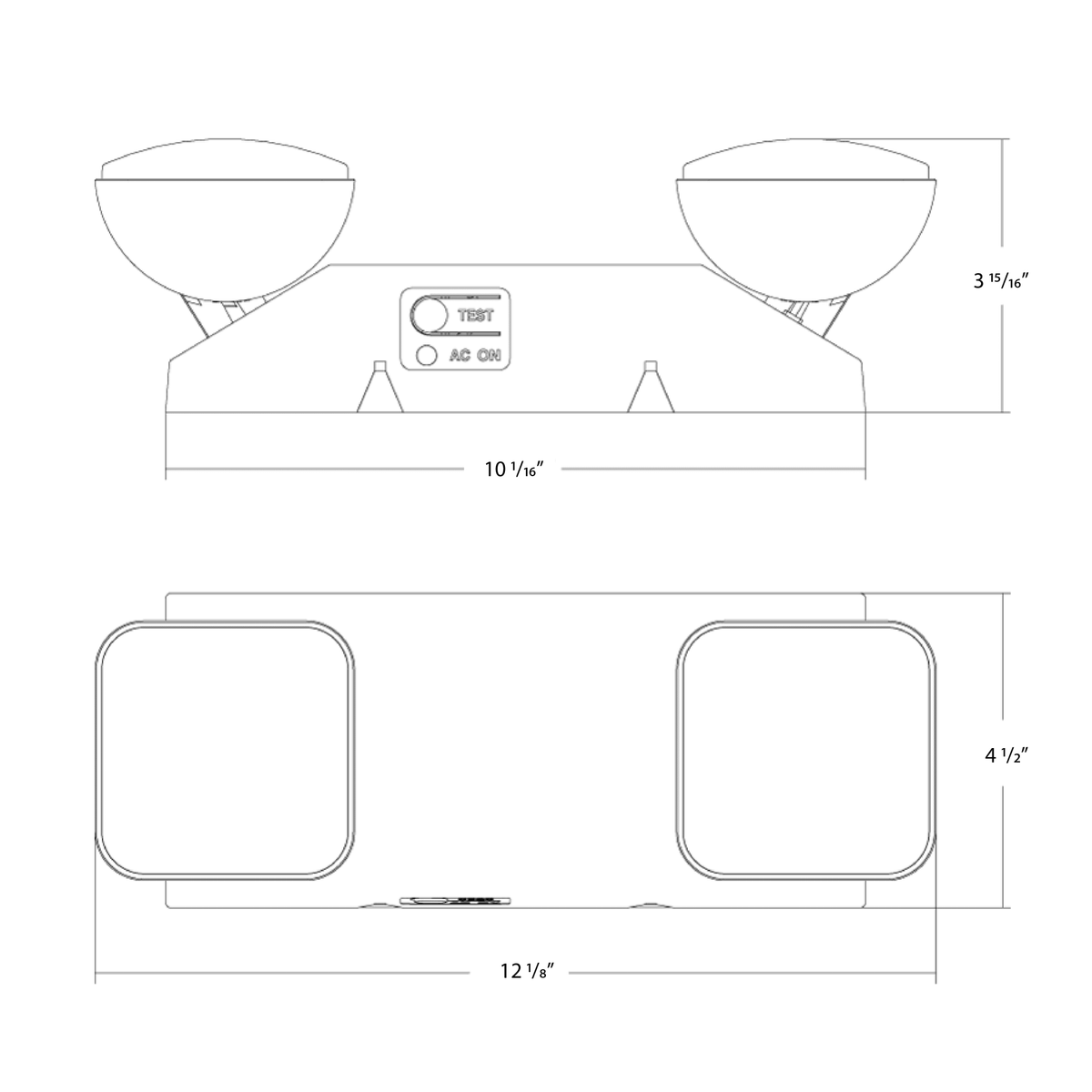 RAB-EM-BRAB EM LED Emergency Light with Square Heads and Battery Backup