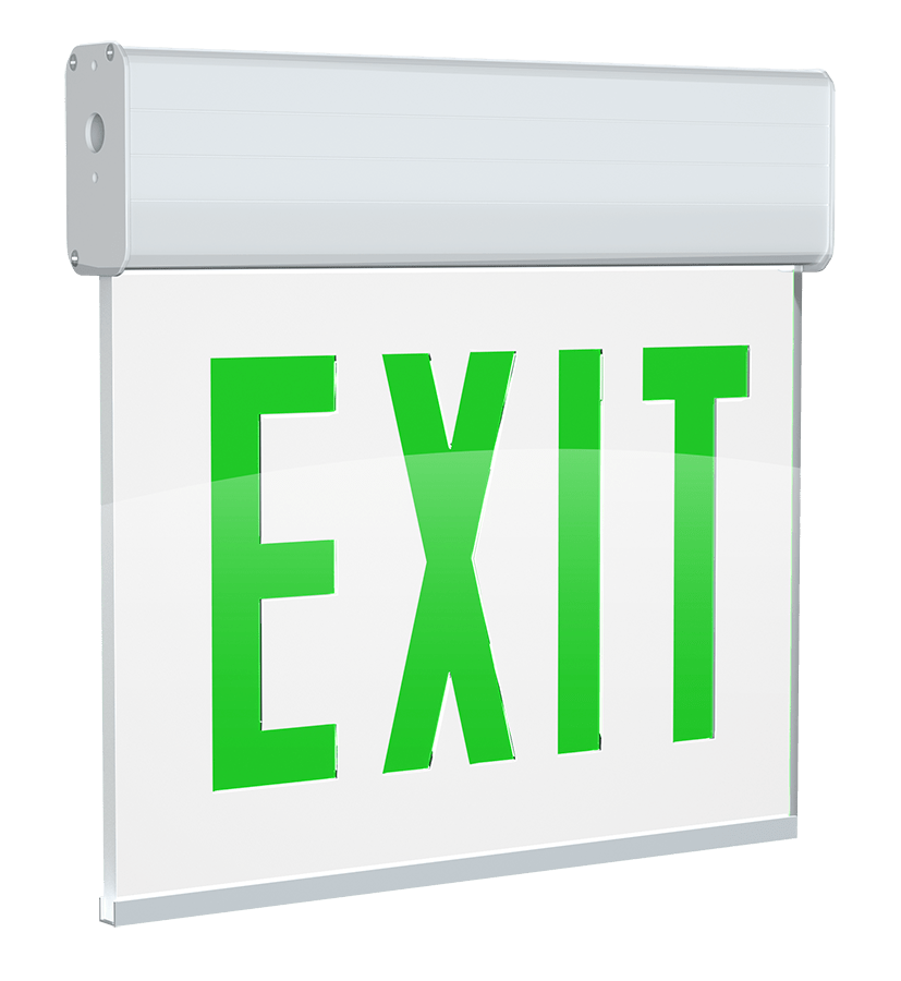 RAB-EXITEDGE-1GW/ERAB EXITEDGE Aluminum Edge-Lit LED Exit Sign with Battery Backup