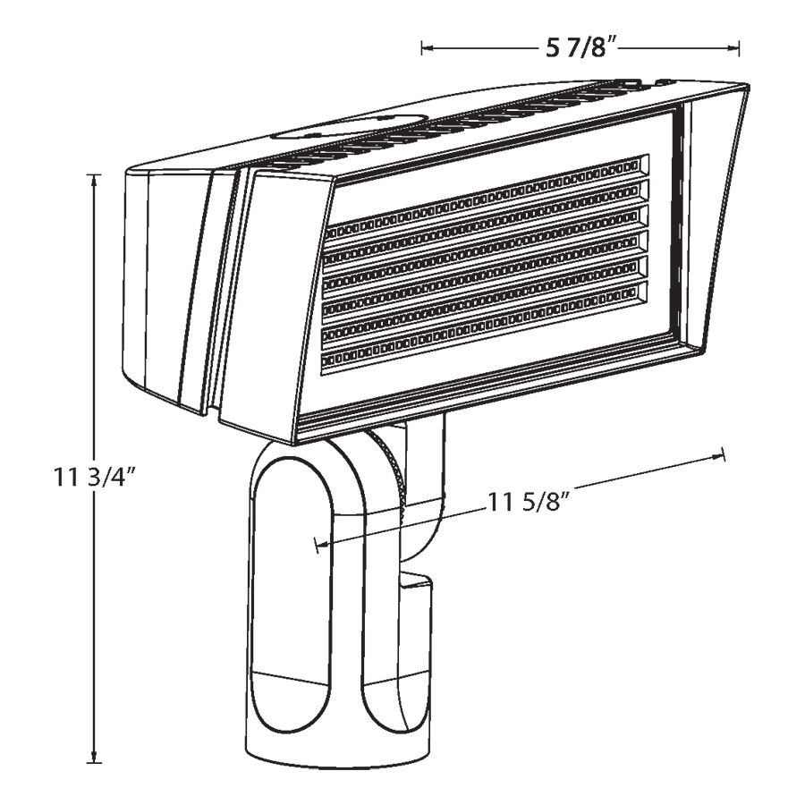 RAB - FFLEDMSFRAB FFLEDMSF 80W Floodlight Slipfitter Mount Selectable CCT+Wattage