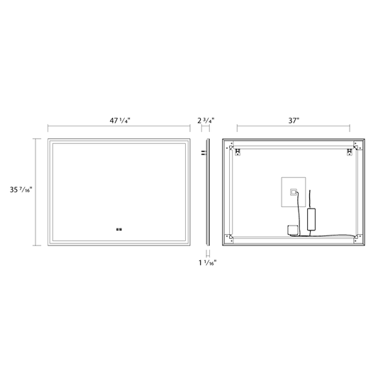 RAB-LM4836RAB LM4836 70W Defogging Lighted Mirror 48" X 36"