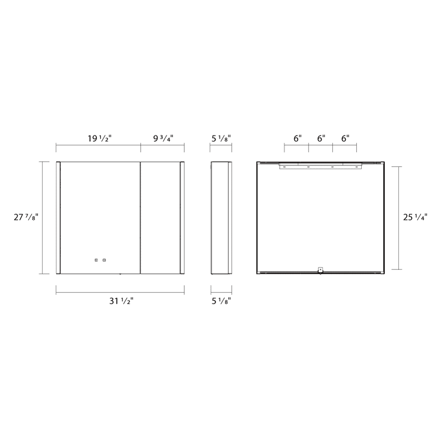 RAB-LMCB3228RAB LMCB3228 22W Defogging Lighted Mirror Cabinet 32" X 28"