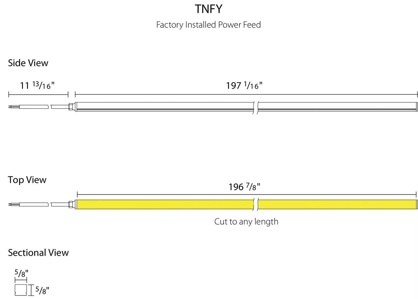 RAB - TNFYRAB TNFY NEOFLEX 4.3W/FT Dual Bendable 24V Free Cut Neon Tape Light 30K 16FT