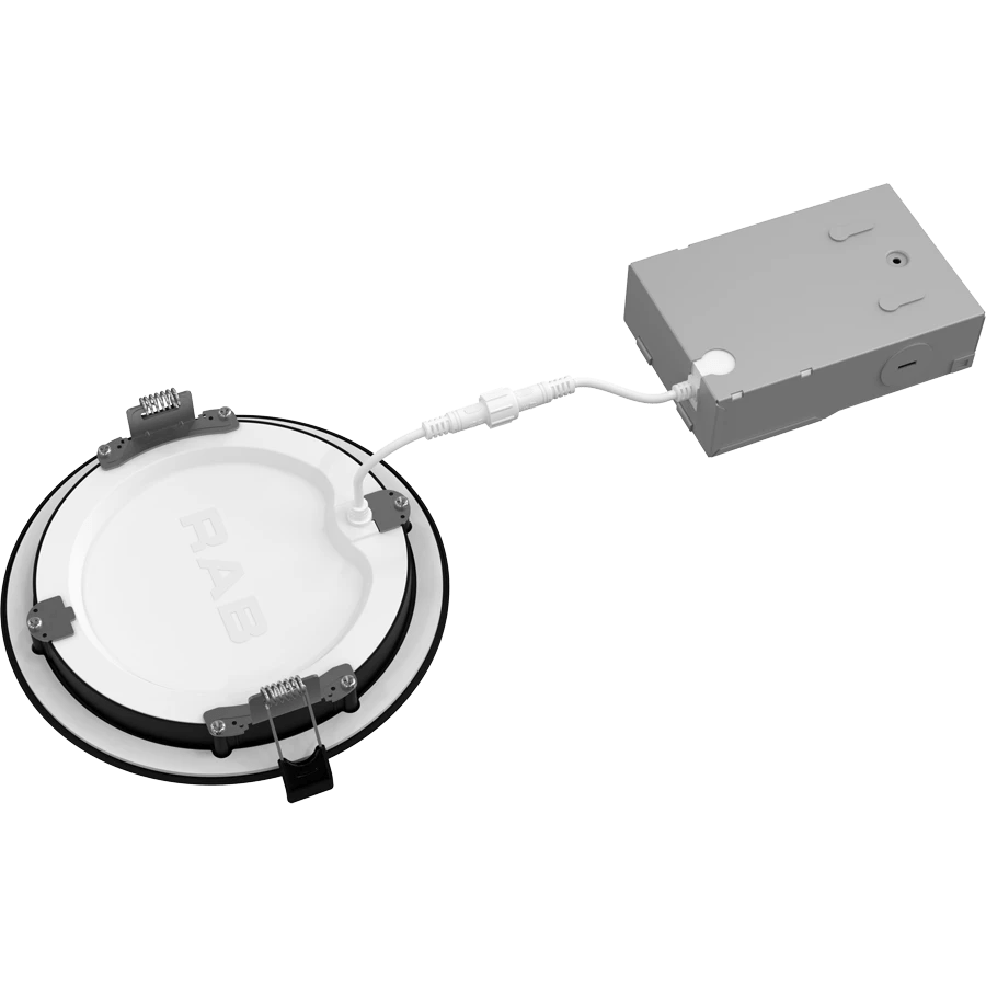 RAB - WFRL6R139FA120BSRAB WFRL6R 13W LED 6" Round Black Edge - Lit Wafer Selectable CCT