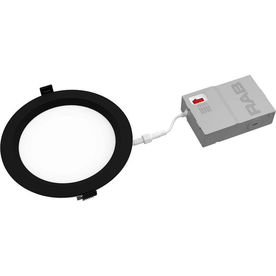 RAB - WFRL6R139FA120BSRAB WFRL6R 13W LED 6" Round Black Edge - Lit Wafer Selectable CCT