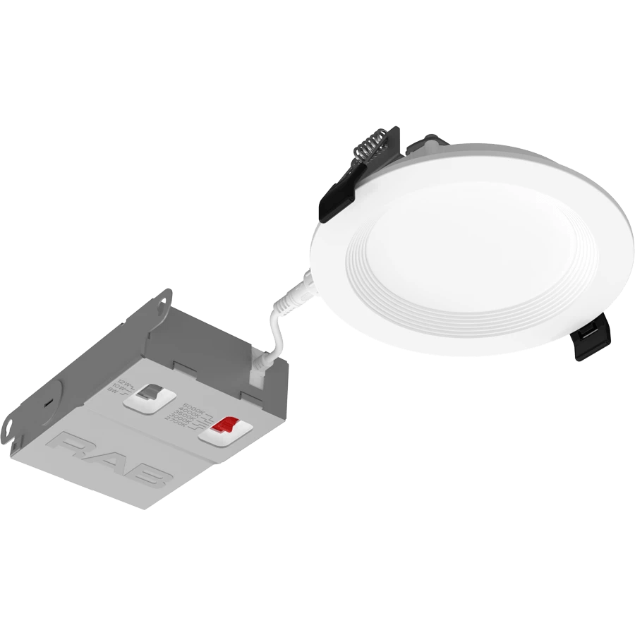 RAB - WFRX - 4BDRAB WFRX - 4BD 4" 12W LED Edge - Lit Wafer Baffle Selectable CCT/Wattage