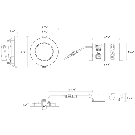 RAB-WFRX-4R/NLRAB WFRX - 4R/NL 4" 10W LED Wafer W/ Night Light Selectable CCT/Wattage + DTW