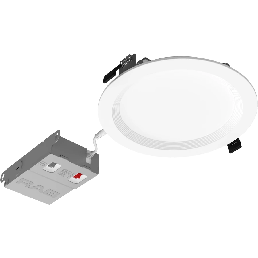 RAB - WFRX - 6BDRAB WFRX - 6BD 6" 15W LED Edge - Lit Baffle Wafer Selectable CCT/Wattage
