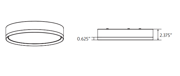 LBU - INV - 12 - CCT - UNV - BK - WD - FRayhil INOVA 12" 18W Surface Mount Selectable CCT