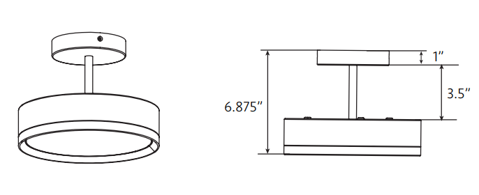 LBU - INV - 9 - CCT - 120 - WT - WT - F - STRayhil INOVA 9" 15W Stem Mount Selectable CCT
