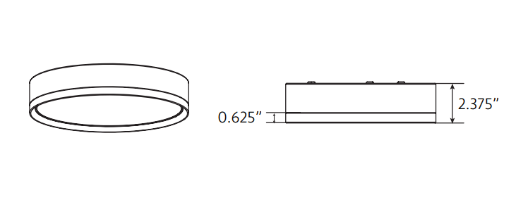 LBU - INV - 9 - CCT - 120 - BK - WD - FRayhil INOVA 9" 15W Surface Mount Selectable CCT