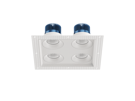 LBU-VOR35TMS-4HS-15-CCTRayhil VOR35TMS-4HS Vortex 3.5" 15W Trimless 4-Head Square Recessed LED Downlight Selectable CCT