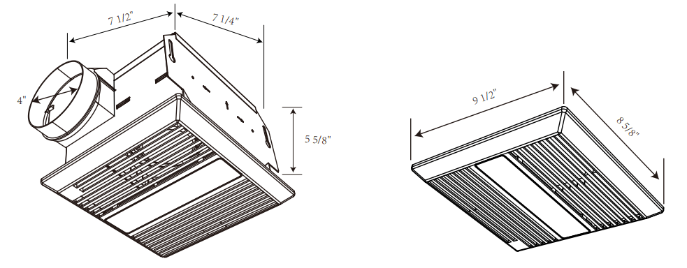 RP - BVF70LRP BVF70L 70CFM Bathroom Exhaust Fan Light Combo 6 Sones