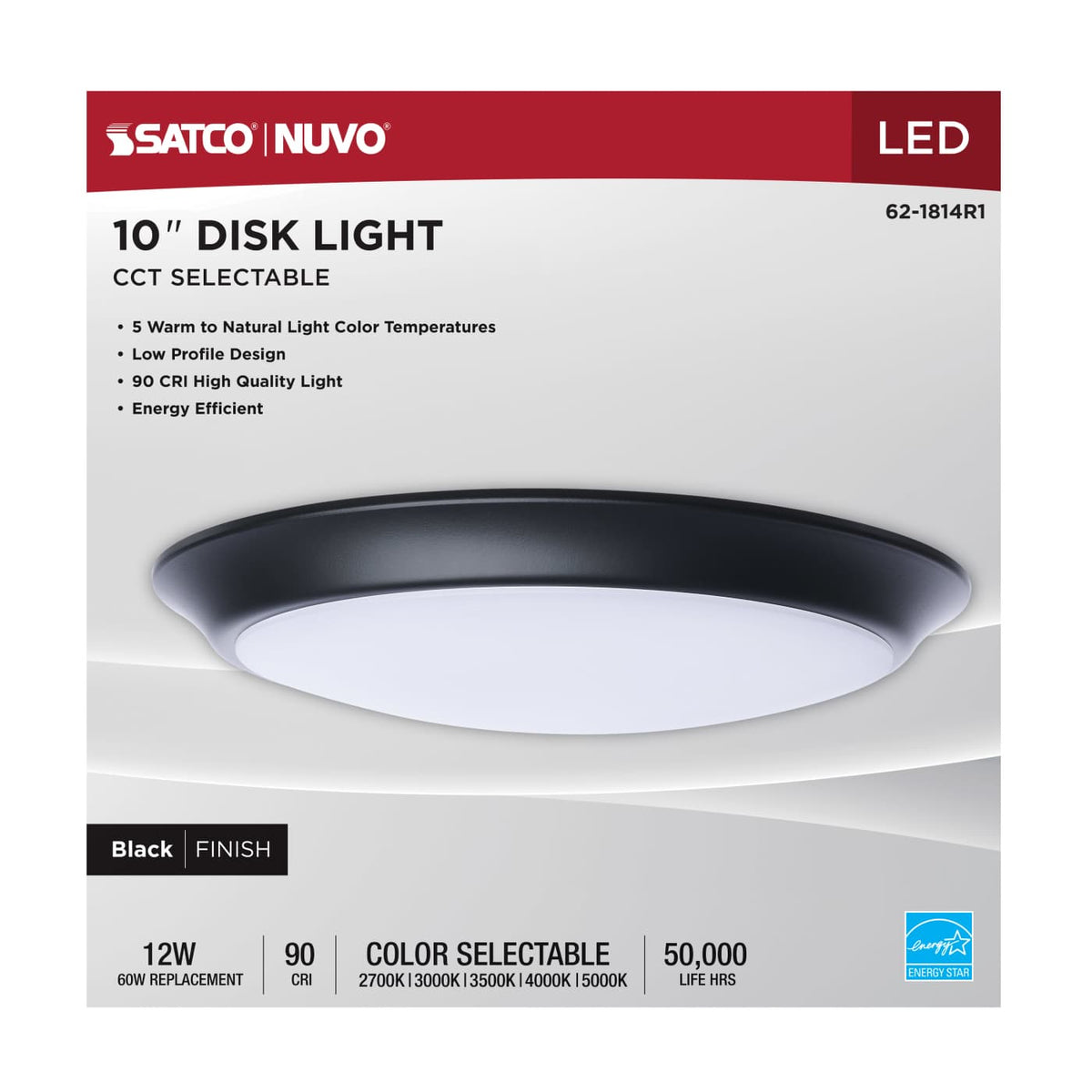 SATCO-62-1814R1SATCO 62 - 1814R1 12W 10" LED Disk Light Flush Selectable CCT