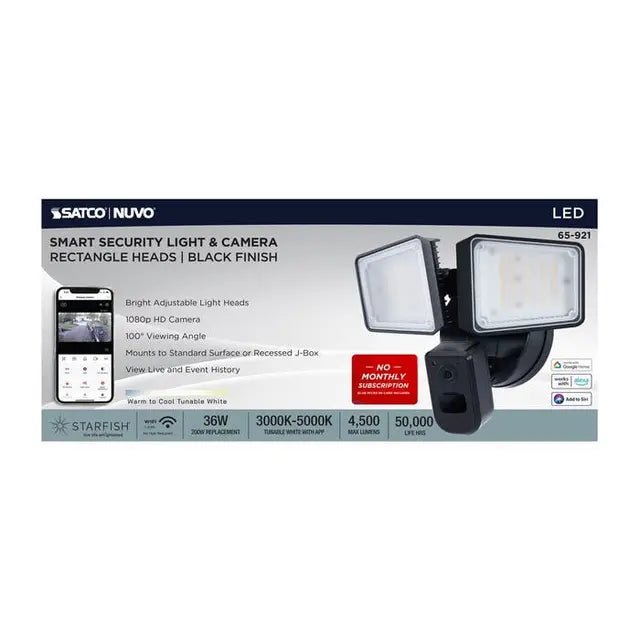SATCO-65-921Satco 65 - 921 36W Smart LED Rectangular Head Security Light Selectable CCT