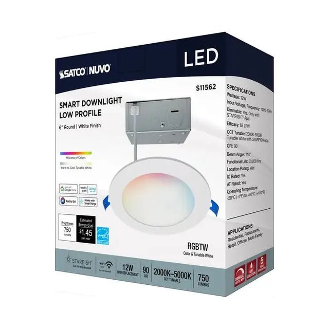 SATCO-S11562SATCO S11562 6" 12W LED Flat Wafer RGBW