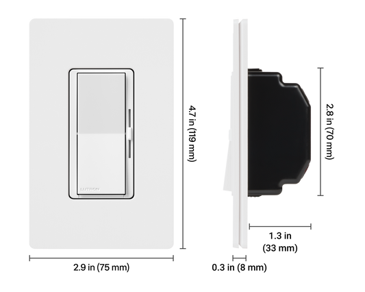 Lutron DVCL-253P-WH Diva LED+ Dimmer Switch Single Pole/3-Way