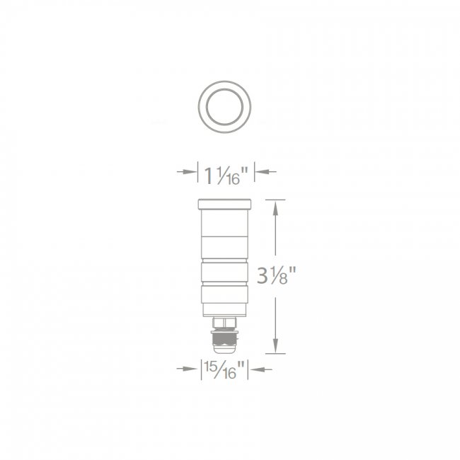 WAC - 1011 - 27SSWAC 1011 1″ 2W LED Inground Recessed Round Slim 12V