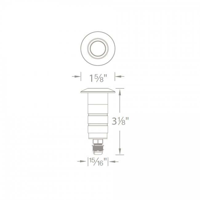 WAC - 1021 - 27SSWAC 1021 1″ 2W LED Inground Recessed Round 12V