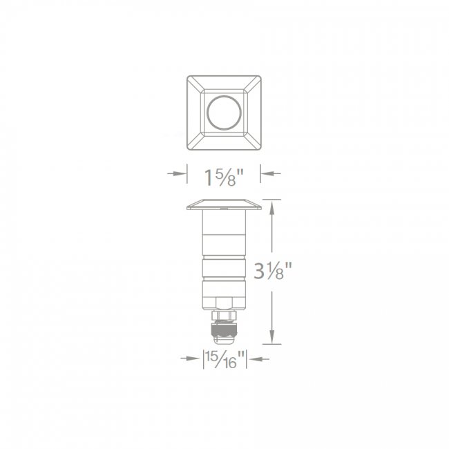 WAC - 1051 - 27SSWAC 1051 1″ 2W LED Inground Recessed Square 12V
