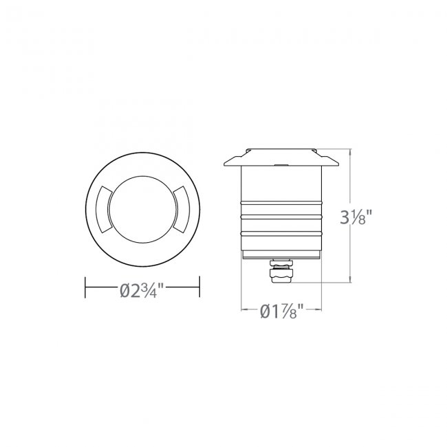 WAC-2071-27SSWAC 2071 2″ 4W LED 2″ Inground Recessed Round Bi - Directional Landscape