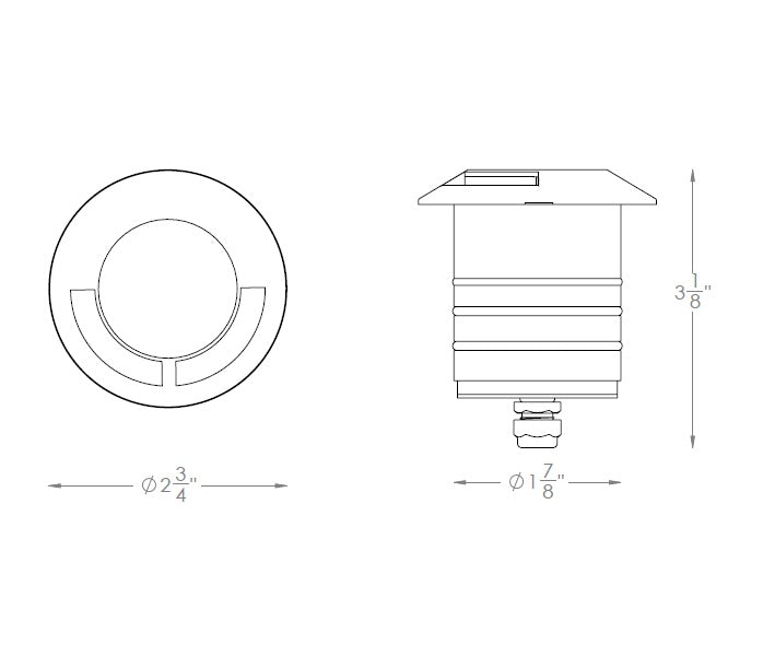 WAC - 2091 - 27SSWAC 2091 2″ 4W LED 2″ Inground Recessed Round Single Directional