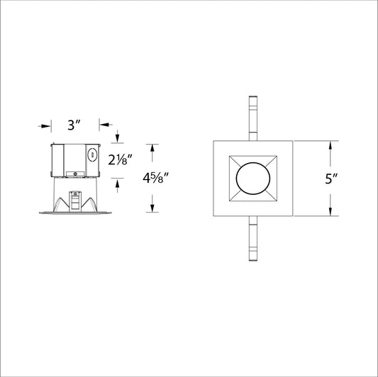 WAC-R4DSDR-F9CS-BKWAC Lighting R4DSDR Pop-In 4in Square Remodel 5CCT Downlight