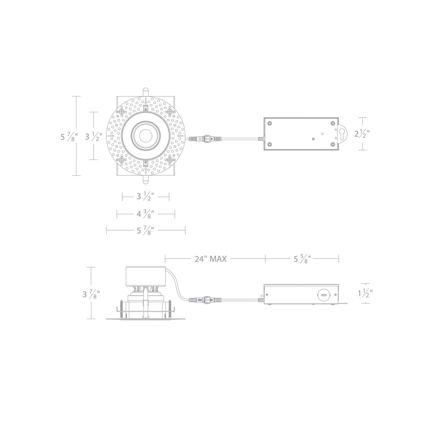 WAC - R3JRAL - WCS - WTWAC R3JRAL 14W 3.5" Kenric 5CCT Round Trimless Adjustable Downlight