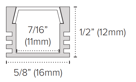 AML-E-CLIPAmerican Lighting 1 Meter (3' 3") Universal Aluminum Channel
